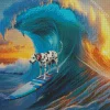 Cool Dog On A Surfboard Diamond Painting