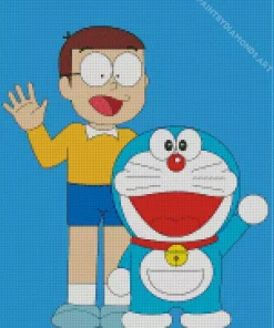 Cute Nobita And Doraemon Diamond Painting