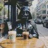 Darth Vader Drinking Coffee Diamond Painting