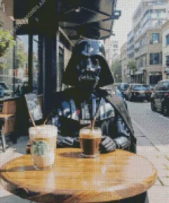 Darth Vader Drinking Coffee Diamond Painting