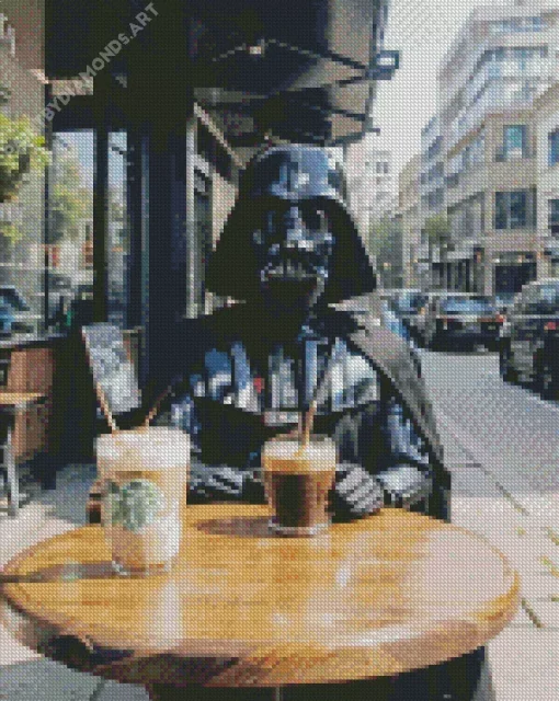 Darth Vader Drinking Coffee Diamond Painting