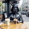 Darth Vader Drinking Coffee Diamond Painting