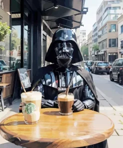 Darth Vader Drinking Coffee Diamond Painting