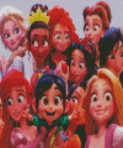 Disney Princesses And Vanellope Diamond Painting