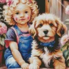 Dog And Girl Art Diamond Painting