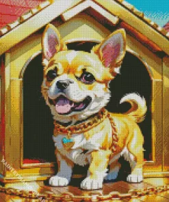 Dog And Golden House Diamond Painting