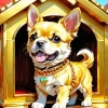 Dog And Golden House Diamond Painting