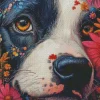 Dog Face Flower Diamond Painting