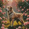 Dog In A Field Diamond Painting