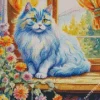 Fat Long Haired Cat Diamond Painting