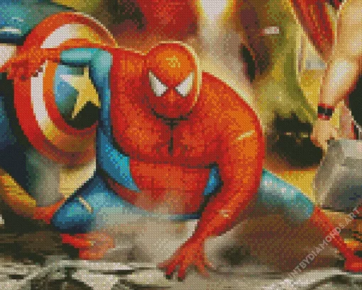 Fat Spiderman Art Diamond Painting