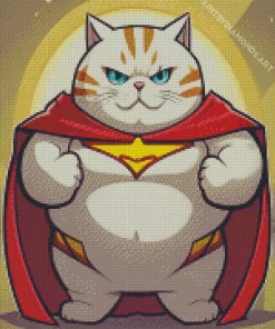 Fat Superhero Cat Diamond Painting