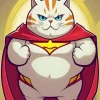 Fat Superhero Cat Diamond Painting