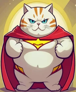 Fat Superhero Cat Diamond Painting