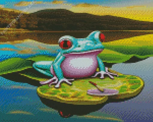 Frog And Lily Pad Diamond Painting