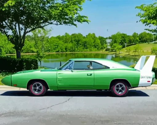 Green Dodge Charger Daytona Diamond Painting