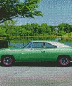 Green Dodge Charger Daytona Diamond Painting