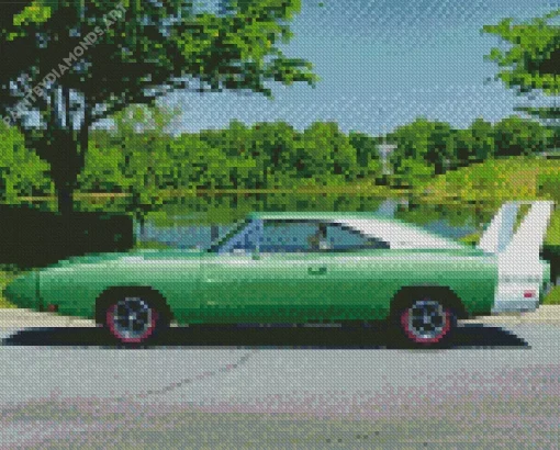 Green Dodge Charger Daytona Diamond Painting