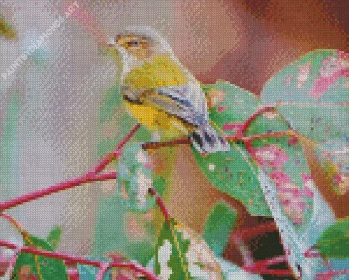 Grey And Yellow Bird Diamond Painting