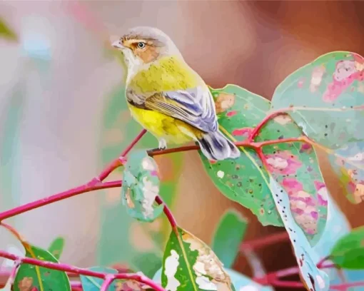 Grey And Yellow Bird Diamond Painting