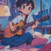 Guitarist Anime Boy Diamond Painting