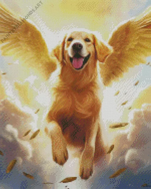 Happy Dog In Heaven Diamond Painting