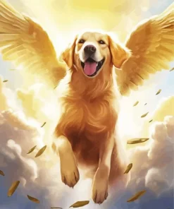 Happy Dog In Heaven Diamond Painting