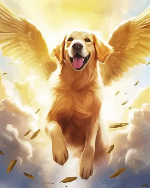 Happy Dog In Heaven Diamond Painting