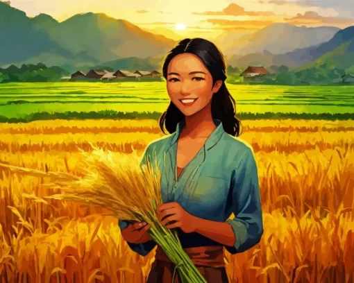 Harvest Girl Diamond Painting