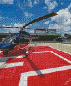 Helicopters Helipad Diamond Painting