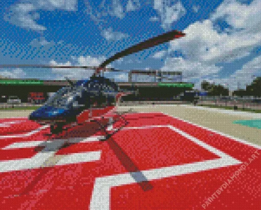 Helicopters Helipad Diamond Painting