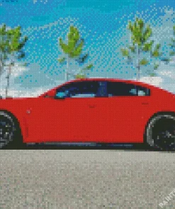 Hellcat Charger Red Diamond Painting