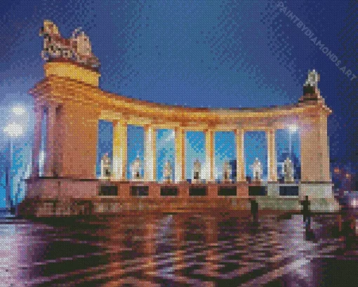 Heroes Square At Night Diamond Painting