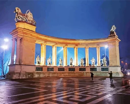 Heroes Square At Night Diamond Painting