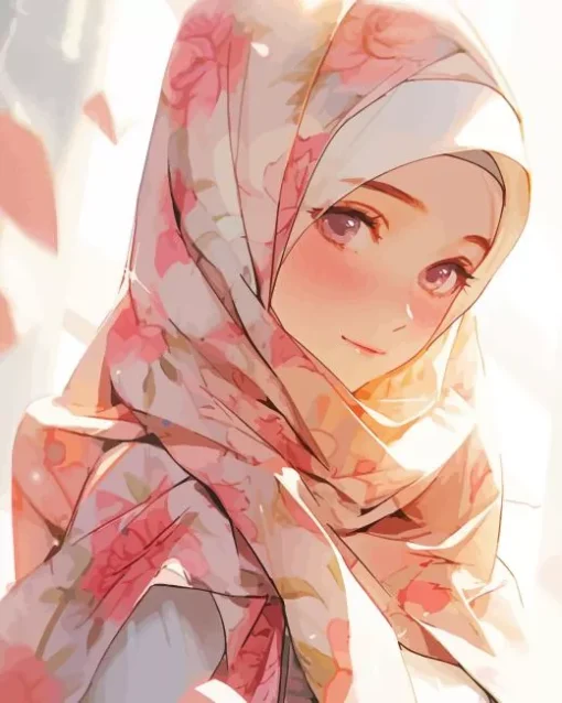 Hijab Anime Girl Diamond Painting