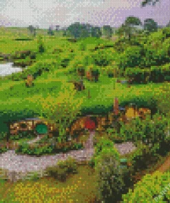 Hobbiton House Landscape Diamond Painting