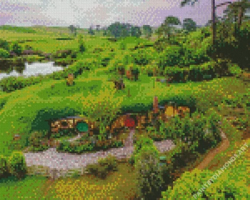 Hobbiton House Landscape Diamond Painting