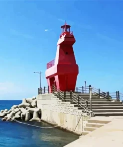 Jeju Red Horse Lighthouse Diamond Painting