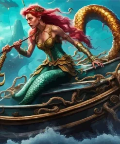 Mermaid On Boat Diamond Painting