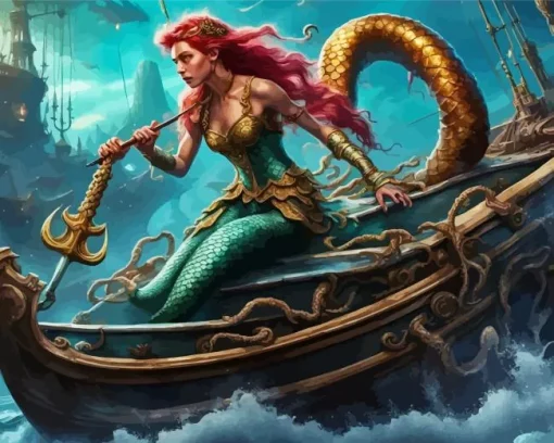 Mermaid On Boat Diamond Painting