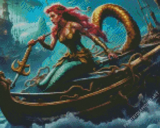 Mermaid On Boat Diamond Painting