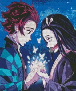 Nezuko And Tanjiro Anime Diamond Painting