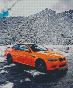 Orange BMW Lava Diamond Painting