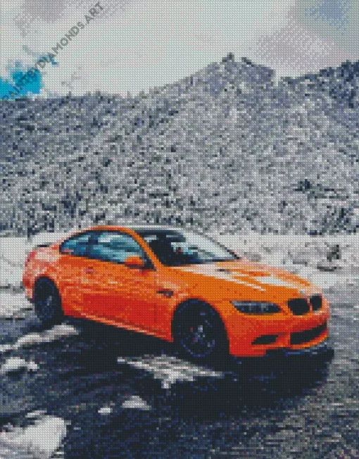 Orange BMW Lava Diamond Painting