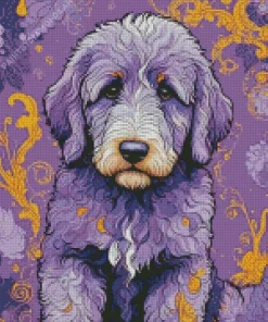 Purple Bernedoodle Diamond Painting