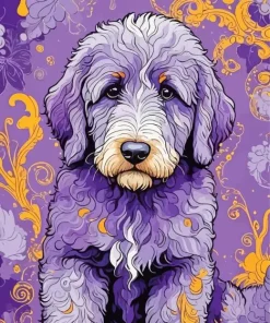 Purple Bernedoodle Diamond Painting