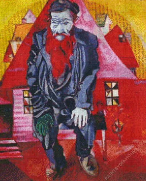 Red Jew By Marc Chagall Diamond Painting