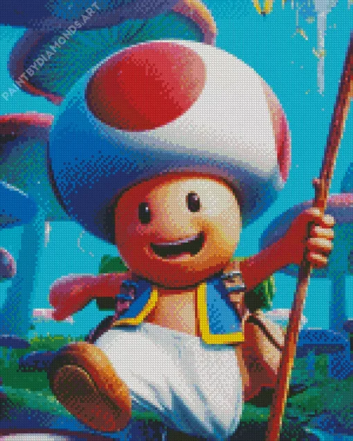 Toad Mario Diamond Painting