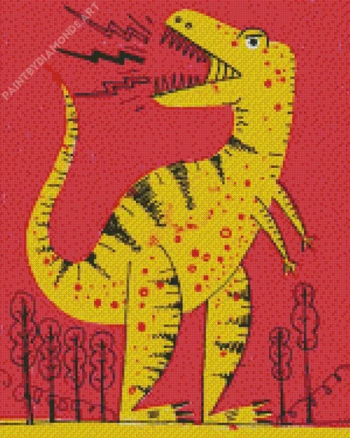 Yellow Dinosaur Art Diamond Painting