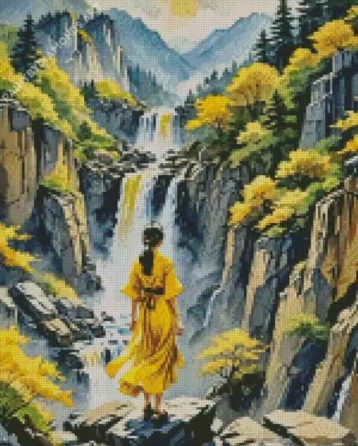 Yellow Dress Art Diamond Painting